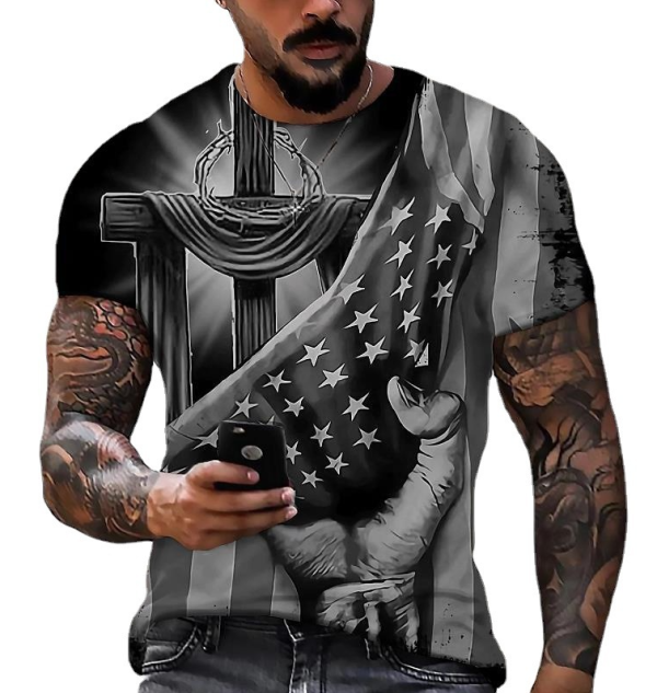 Fitness 3d Print T Shirts Men Summer Short Sleeve