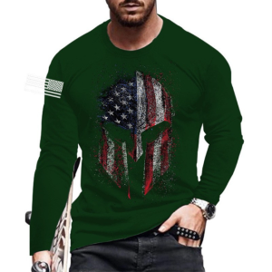 Cheap men 100% polyester crewneck pullover 3D digital custom print long sleeve t-shirt