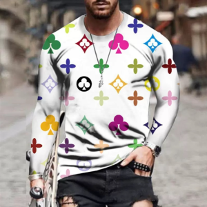 Men's T-shirt Crew Playing Card Printing Print Long Sleeve Running Short Sleeve