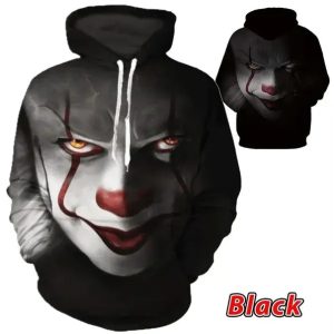 Men's Casual Realistic The Joker Graphic Novelty Hoodie Sweatshirt(Black The Joker)