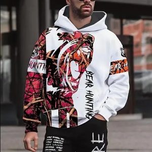 Men's Hoodie Pullover Hoodie Sweatshirt Graphic beast Color Sports & Outdoor