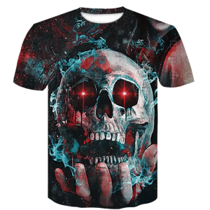 3d Printed Design Skull Oversized Men's Style Street Hip-Hop T-Shirt