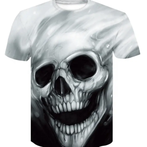 Unisex Skull T-Shirt Men Shirt Print Rock T-Shirts 3D Street Tshirt Mens Clothing Hip Hop Printed Male O-Neck