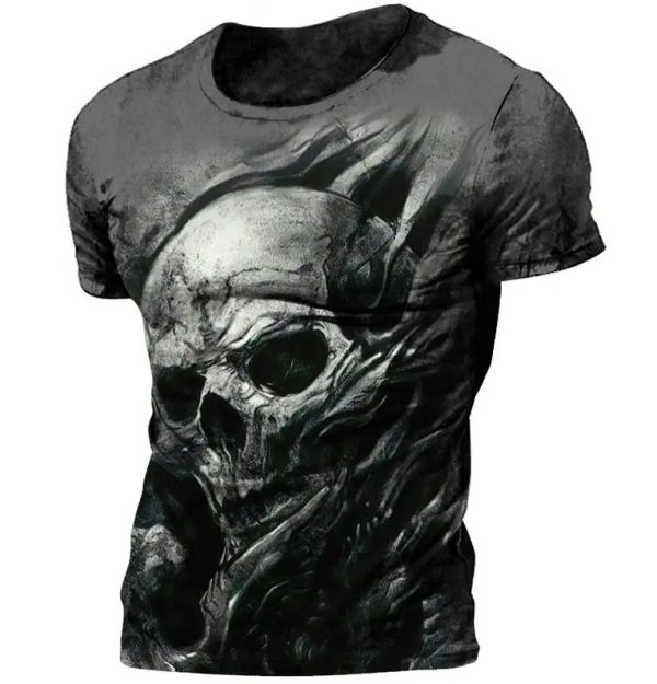 3D Printing Skull T-Shirts Cheaper Short Sleeve