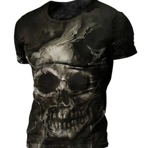 Tee Shirts Product Type Skull 3D Printing T-Shirts Sublimation Digital Printed