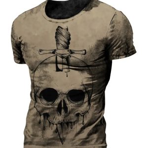 Short Sleeve Product Type Skull 3D Printing T-Shirts Sublimation Digital Printed