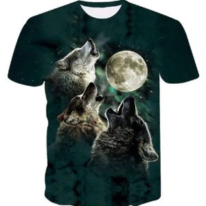 Animal Wolf 3D from men digital printed T-shirts graphic clothing casual oversized T-shir