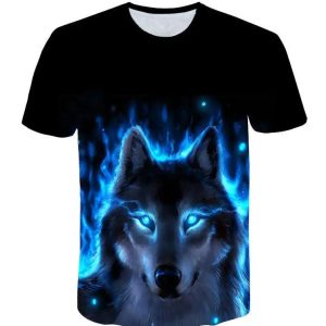 Animal Wolf 3D from men digital printed Short Sleeve graphic clothing casual oversized T-shirts