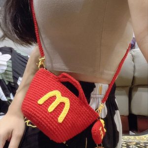 Wool hook McDonald's bag weaving DIY material bag homemade cute coin purse