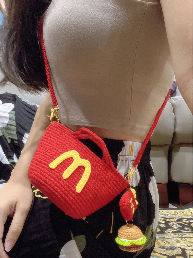 Wool hook McDonald's bag weaving DIY material bag homemade cute coin purse