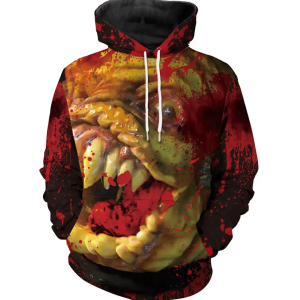 Piranha Printing Sublimation Design Hoodies Comfortable Sublimation Graphic Pullover Hoodies For Man