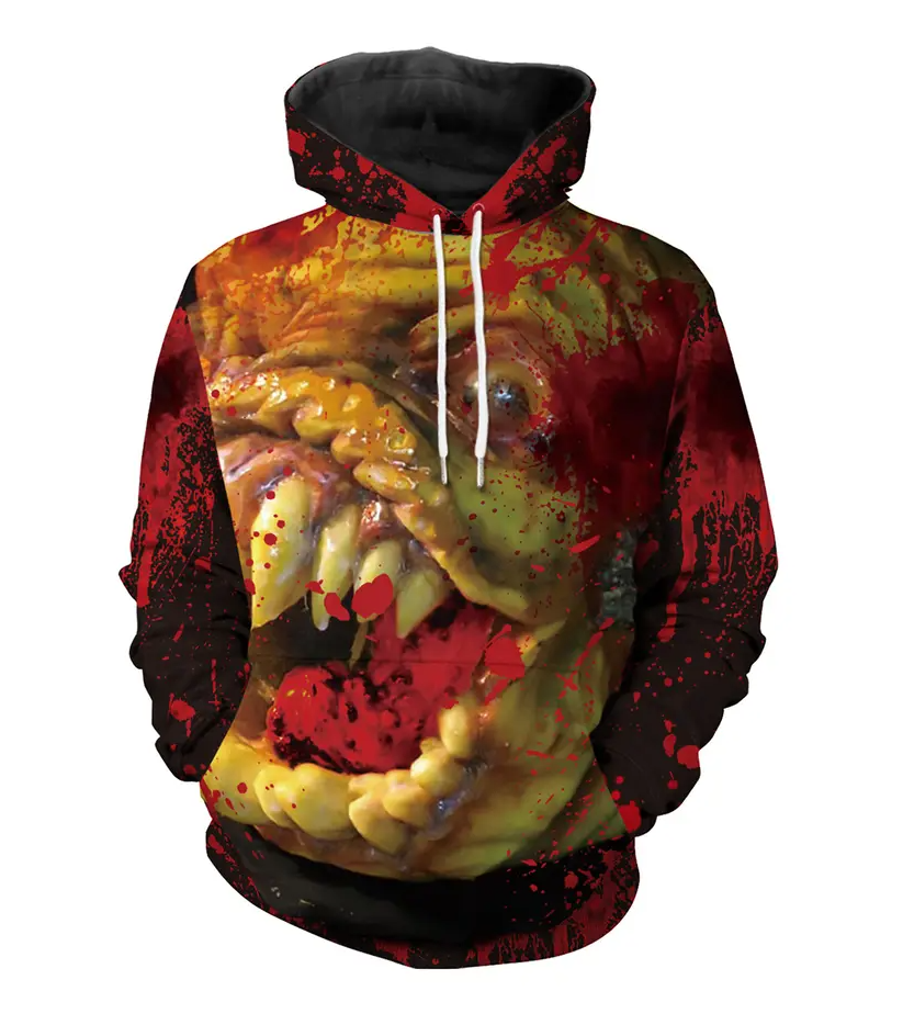 Piranha Printing Sublimation Design Hoodies Comfortable Sublimation Graphic Pullover Hoodies For Man