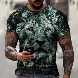 3D Printed Breathable Short Sleeve Men BACKWOODS Cigar O-neck Male men's t-shirts