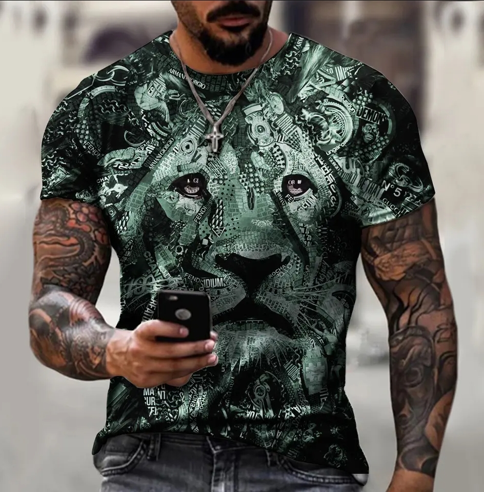 3D Printed Breathable Short Sleeve Men BACKWOODS Cigar O-neck Male men's t-shirts