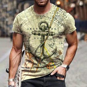 3D Printed Breathable Short Sleeve Men BACKWOODS Cigar O-neck Male men’s T-shirts street style