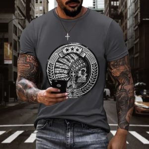 Men's Short Sleeve Motorcycle Graphic 3d Print T-shirts Retro Style