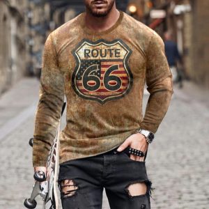 Mens Long T Shirts Oversized Clothes Vintage Fashion Hip-hop Street Style Long Sleeve