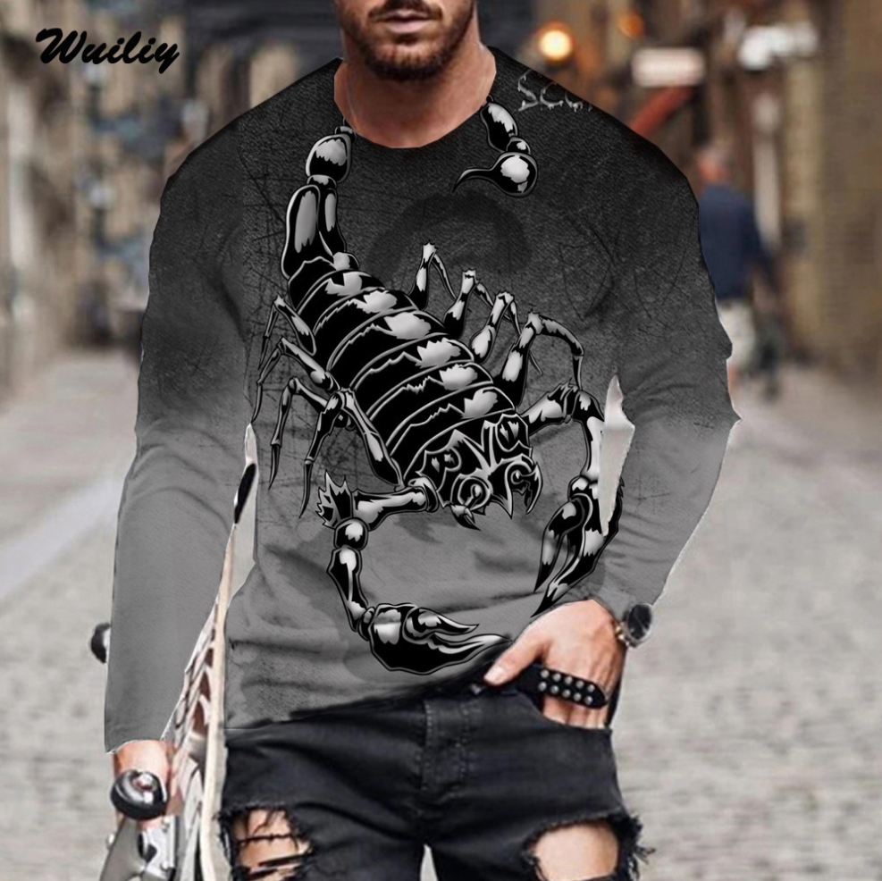 Mens Long T Shirts Oversized Clothes Vintage Fashion Hip-hop Street Style Long Sleeve