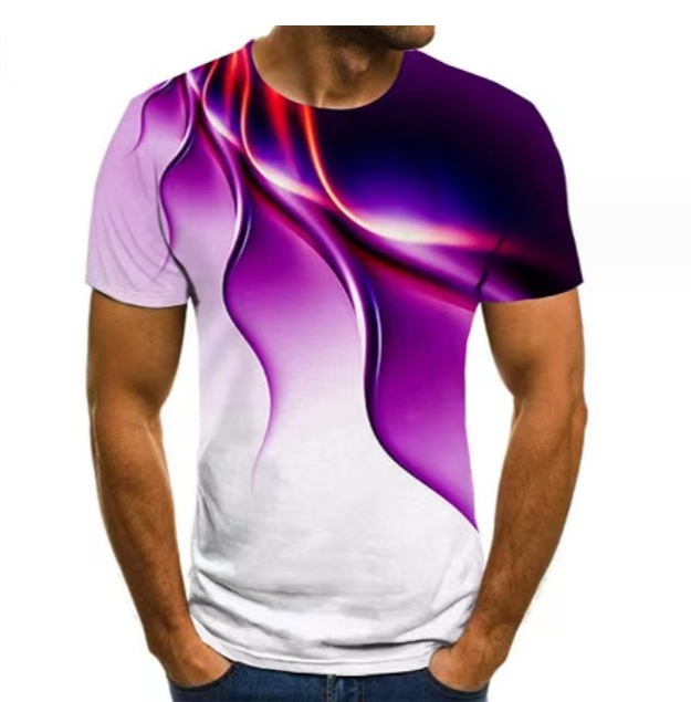 Sublimation T Shirts Short Sleeve Round Neck Men's Summer Digital Printing Vacation Men's Shirts