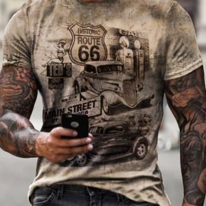 Summer short sleeve fashion casual 3d printed round neck T-shirt