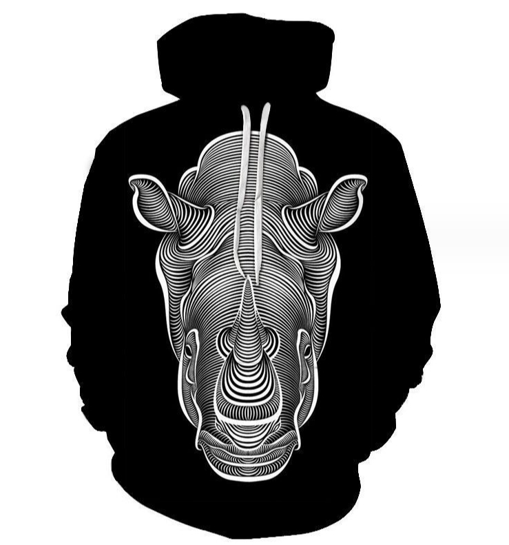 (Hippopotamus 3D Printing)Hoodie Sweatshirt Men Women Pullover Hoody Tops Casual Sportswear Tops