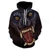 3D printing hoodie all over printing design 3d hoodies(wolf tooth)