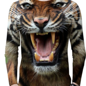 Animal Tiger T-shirt European and American Fashion Top 3D Digital Print Men's and Women's Casual Round Neck Short Sleeve T-shirt