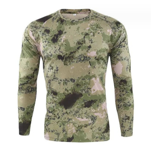 Men Outdoor Hunting Tactical Camping Combat Shirts Camouflage Quick Dry Round Neck Shirt