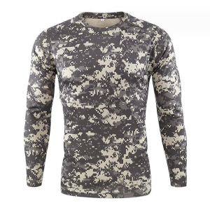 Tactical Outdoor Training Moisture-Wicking Long Sleeve Colored Camo T-Shirt