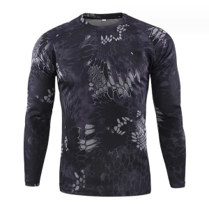 Men's Python Camouflage Spot Clothes Quickly Drying Shirt Top Long Sleeve Breathable T-shirt