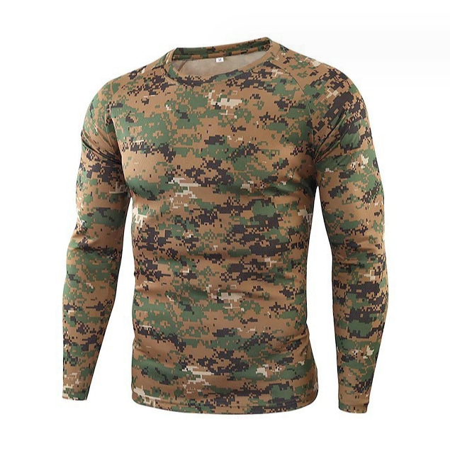 new sports training round neck long sleeves outdoor hunting style shirt