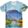 Short Sleeve Round neck Graphic Shirts for men(Fujiyama)