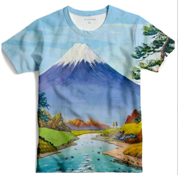 Short Sleeve Round neck Graphic Shirts for men(Fujiyama)