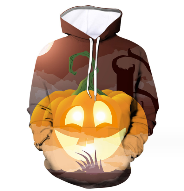 Men's Pullover Hoodies Attractive Looking Hoodies(Halloween Pumpkin Light)