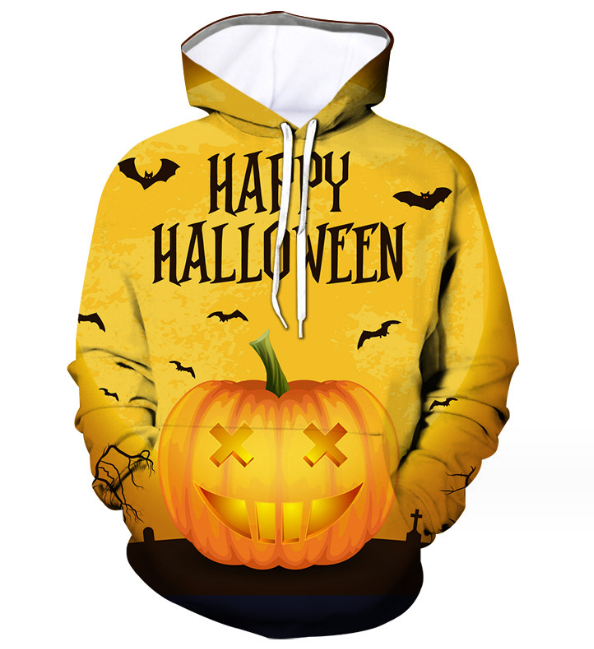 Mens pullover hoodie hoodies trend oversized 3D printing sweatshirt hoodies men(Yellow)