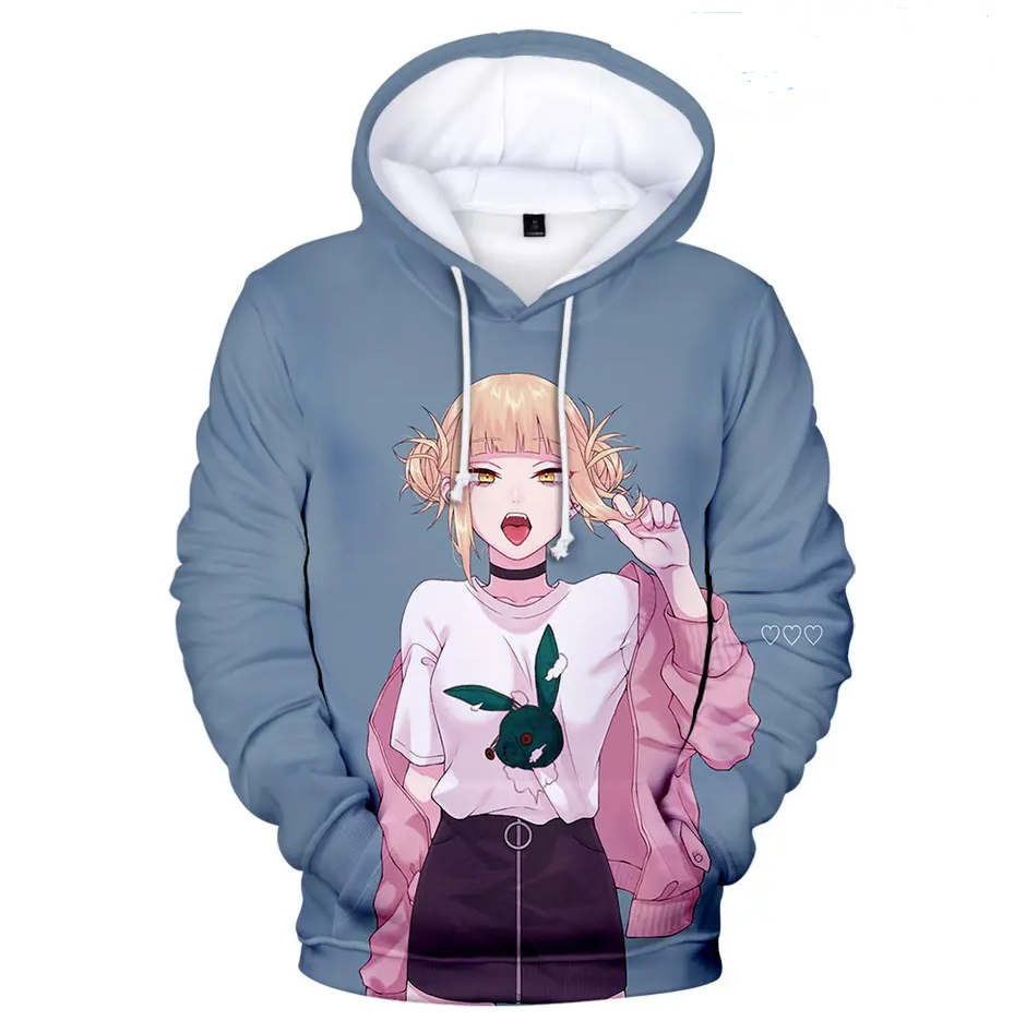 100% polyester hoodies quick dry men sublimation hoodies polyester(Cartoon Girl)