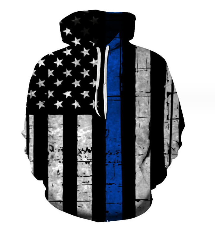 Men's Casual Hooded Sweater 3d American Flag Print Teenagers Men's Custom Clothes