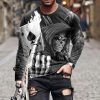 Big and Tall Skull Heads 3D Print Men's Long Sleeve