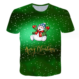 Christmas T-Shirt Men Snowman Shirt Print Cosplay Tshirt Printed Casual Funny Anime Clothes