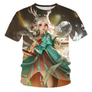 Cartoon Character t shirt 3d t shirt sublimation polyester Women Short Sleeve(Little Dragon Maiden)