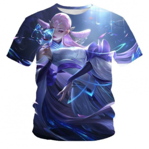 (Blue Beauty)Summer Japanese manga anime character T-shirt 100% polyester mesh fabric 3d printed t-shirts