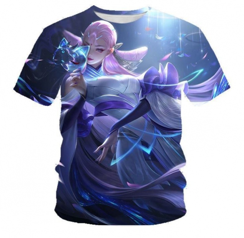 (Blue Beauty)Summer Japanese manga anime character T-shirt 100% polyester mesh fabric 3d printed t-shirts