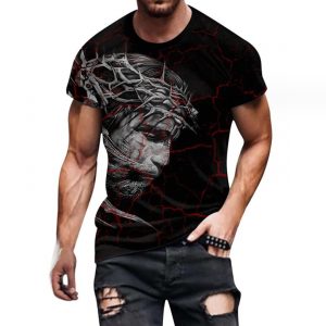 Street Hip-hop Anime Girl Funny Male T-shirt Short Sleeve 3d Printing Cartoon Painting