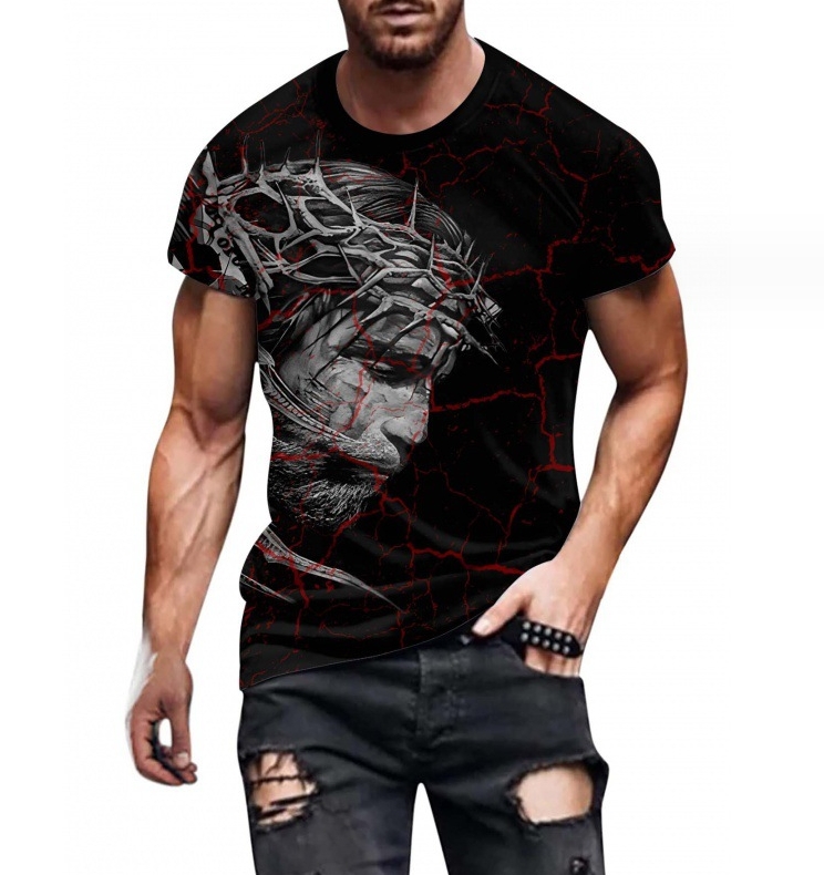 Street Hip-hop Anime Girl Funny Male T-shirt Short Sleeve 3d Printing Cartoon Painting