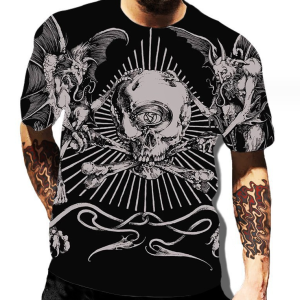 Summer Short Sleeve T-Shirts 3D Print Fashion Hight Quality Streetwear(White Skull)