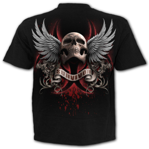 Digital printing Printed T Shirt Men's Short Sleeve Casual Round Neck T-shirt(Wing Skull Graphic)