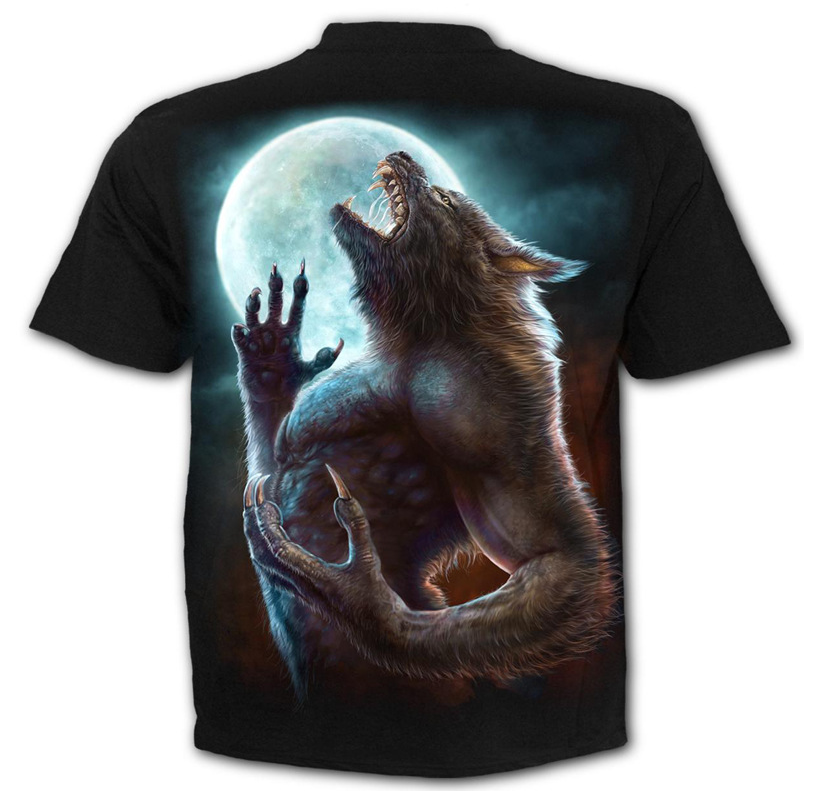 Men's Street Wild Wolf Short Sleeve Print Personality Fashion Fashion Premium T-Shirt For Man