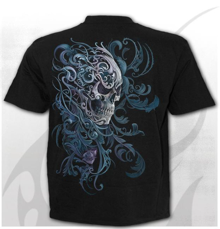 Summer Casual Round Neck Tshirt Custom Graphic Print Skull T Shirt Men