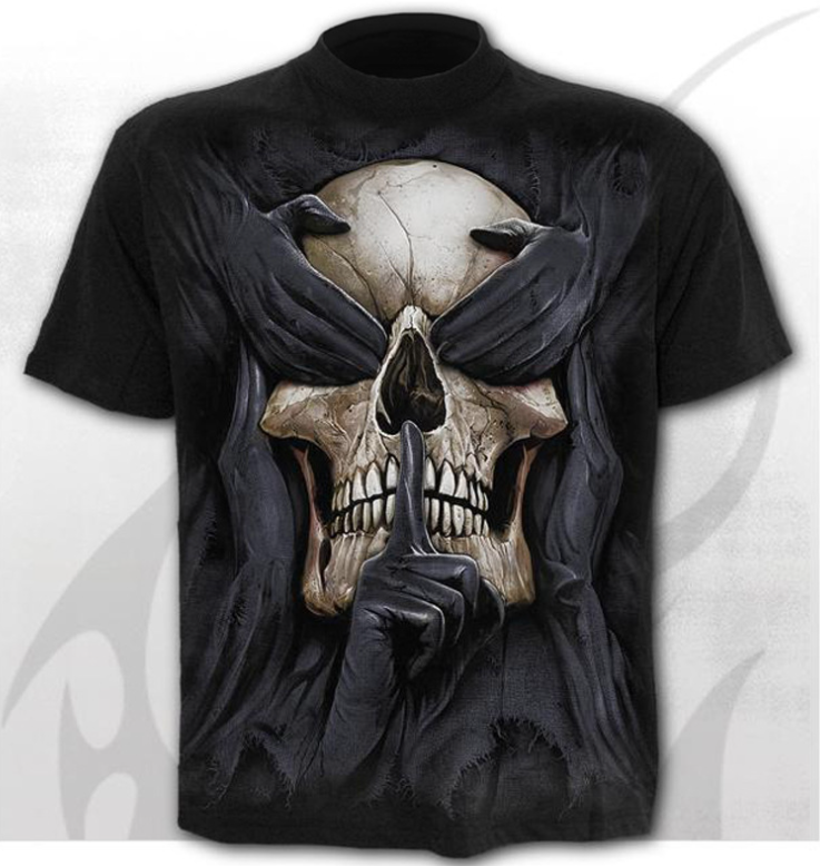 new hot 3D skull print men's casual T-shirt short-sleeved