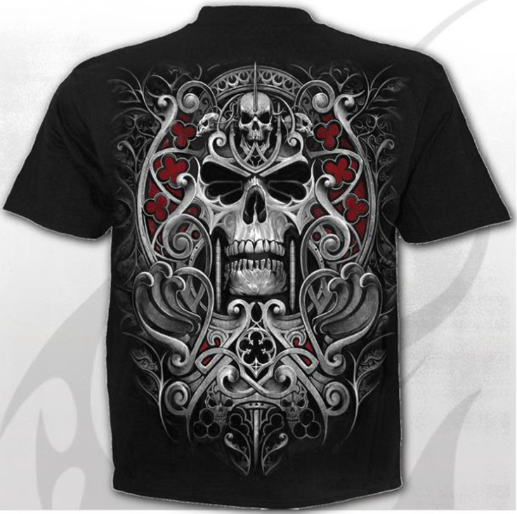 Summer Horror Skulls 3D Print Men's T-shirts Loose O-Neck Short Sleeve